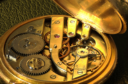 Photo mécanisme montre à gousset